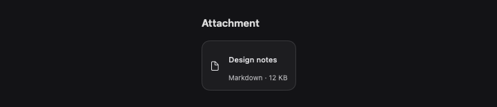 Attachment rendered by native SwiftUI. Dark appearance.