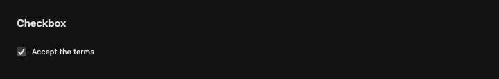 Checkbox rendered by native SwiftUI. Dark appearance.