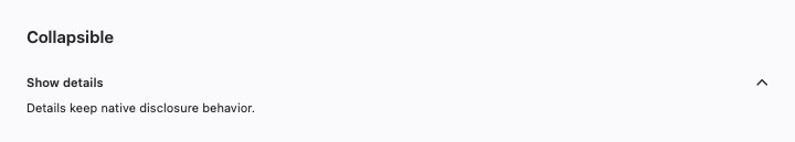 Collapsible rendered by native SwiftUI.