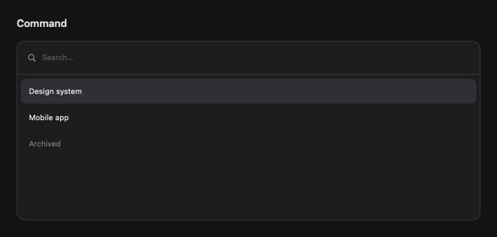 Command rendered by native SwiftUI. Dark appearance.