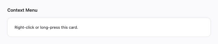 Context Menu rendered by native SwiftUI.