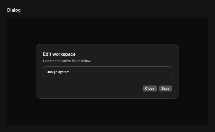 Dialog rendered by native SwiftUI. Dark appearance.