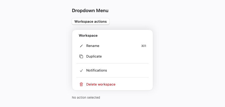 Dropdown Menu rendered by native SwiftUI.