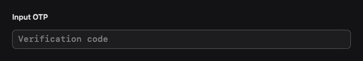 Input OTP rendered by native SwiftUI. Dark appearance.