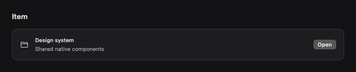 Item rendered by native SwiftUI. Dark appearance.