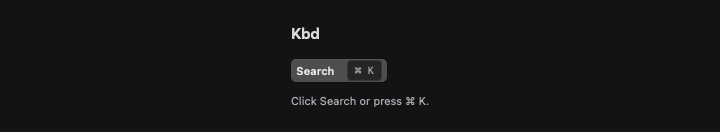 Kbd rendered by native SwiftUI. Dark appearance.