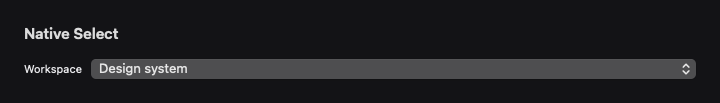 Native Select rendered by native SwiftUI. Dark appearance.