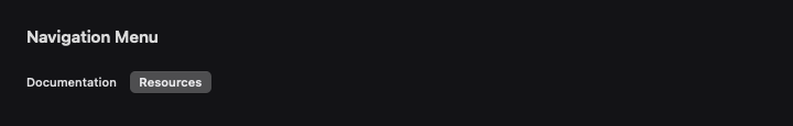 Navigation Menu rendered by native SwiftUI. Dark appearance.