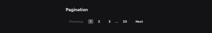 Pagination rendered by native SwiftUI. Dark appearance.