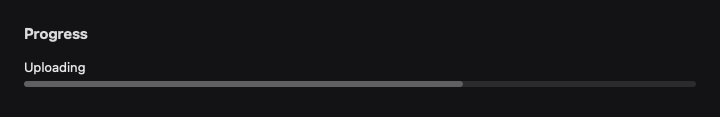 Progress rendered by native SwiftUI. Dark appearance.