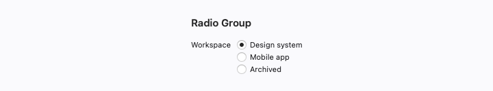 Radio Group rendered by native SwiftUI.
