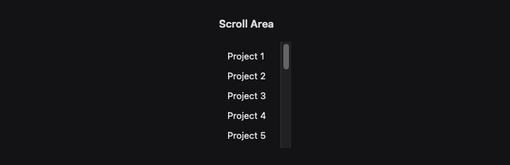 Scroll Area rendered by native SwiftUI. Dark appearance.