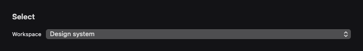 Select rendered by native SwiftUI. Dark appearance.