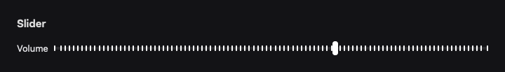 Slider rendered by native SwiftUI. Dark appearance.