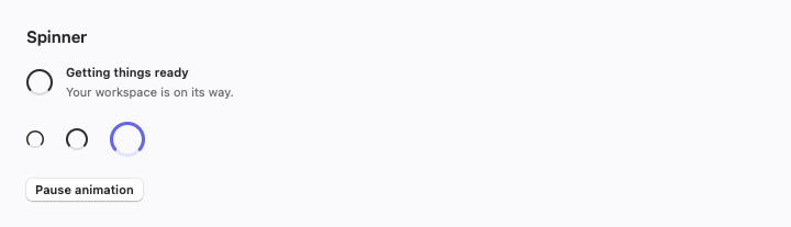 Spinner rendered by native SwiftUI.