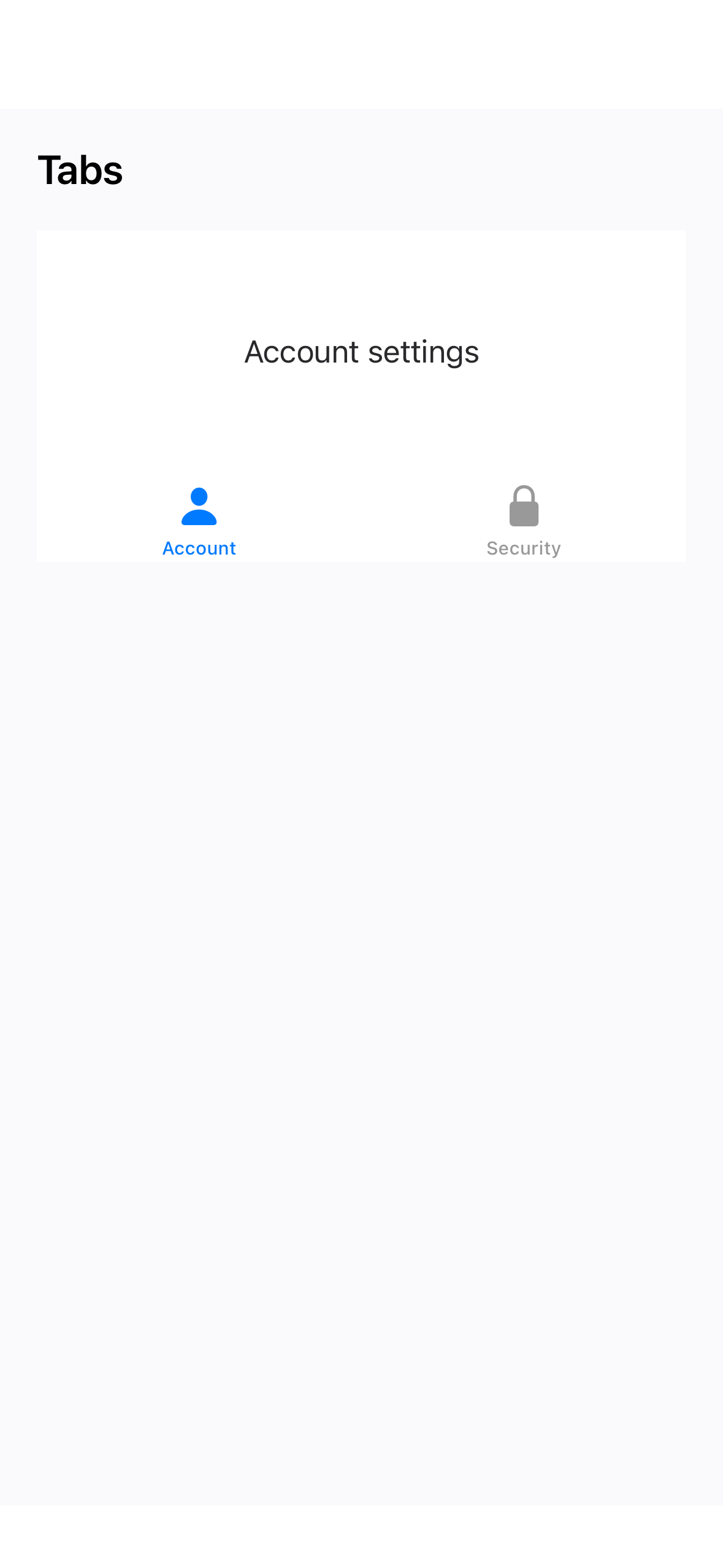 Tabs rendered by native SwiftUI.