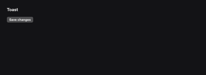 Toast rendered by native SwiftUI. Dark appearance.